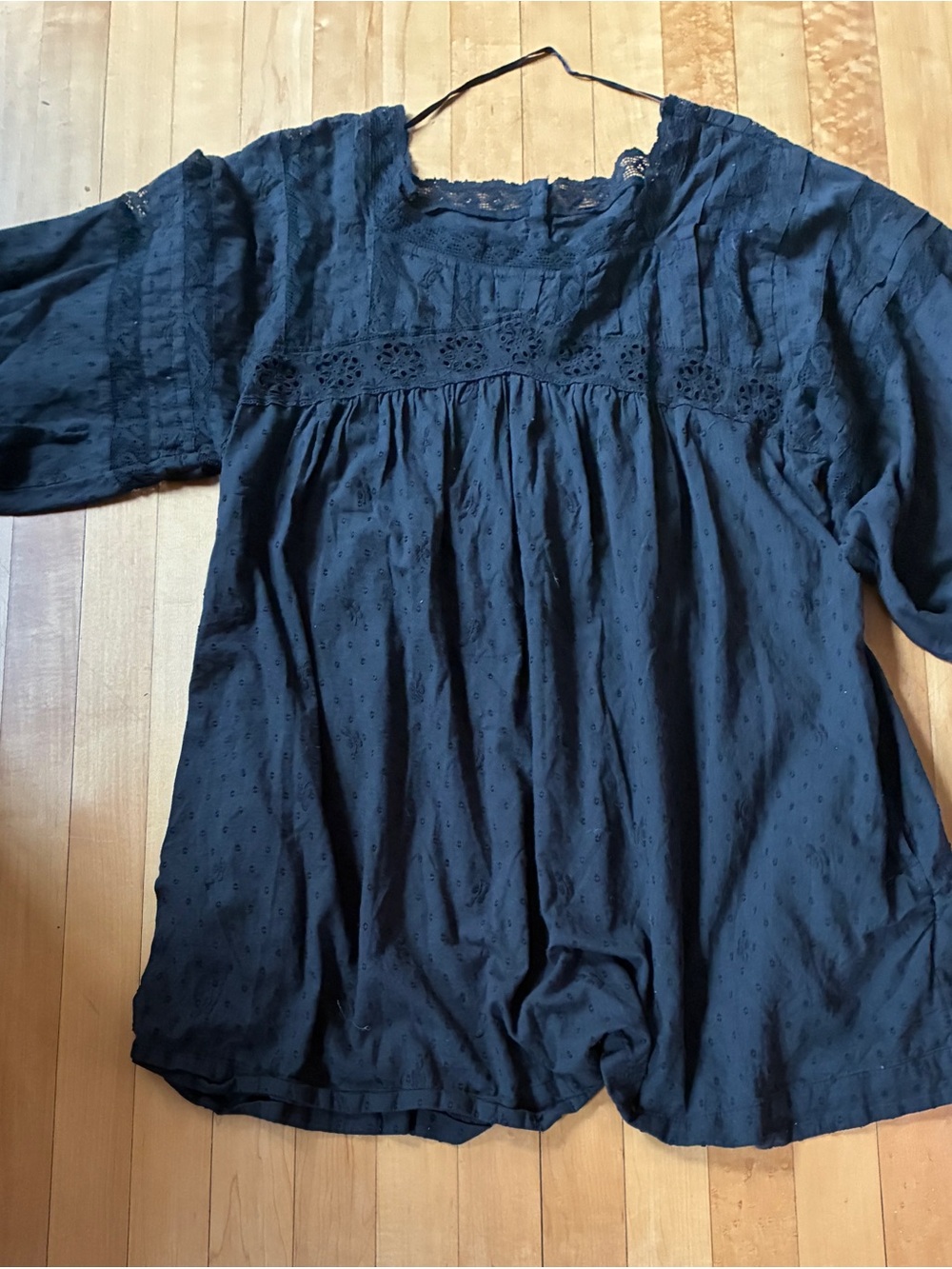 Free People Black Lace Yoke Tunic or Minidress